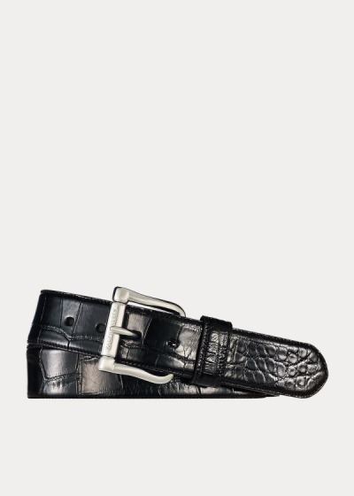 Cinturones Ralph Lauren Hombre Negros - Alligator - FCAZY8230